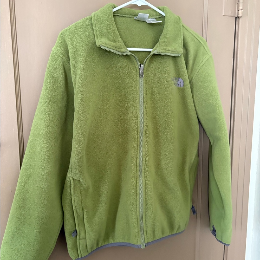 The North Face Women Bright Green Fleece Jacket